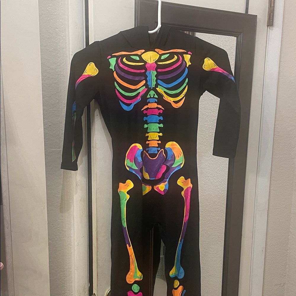 Black Neon Rainbow Skeleton Jumpsuit